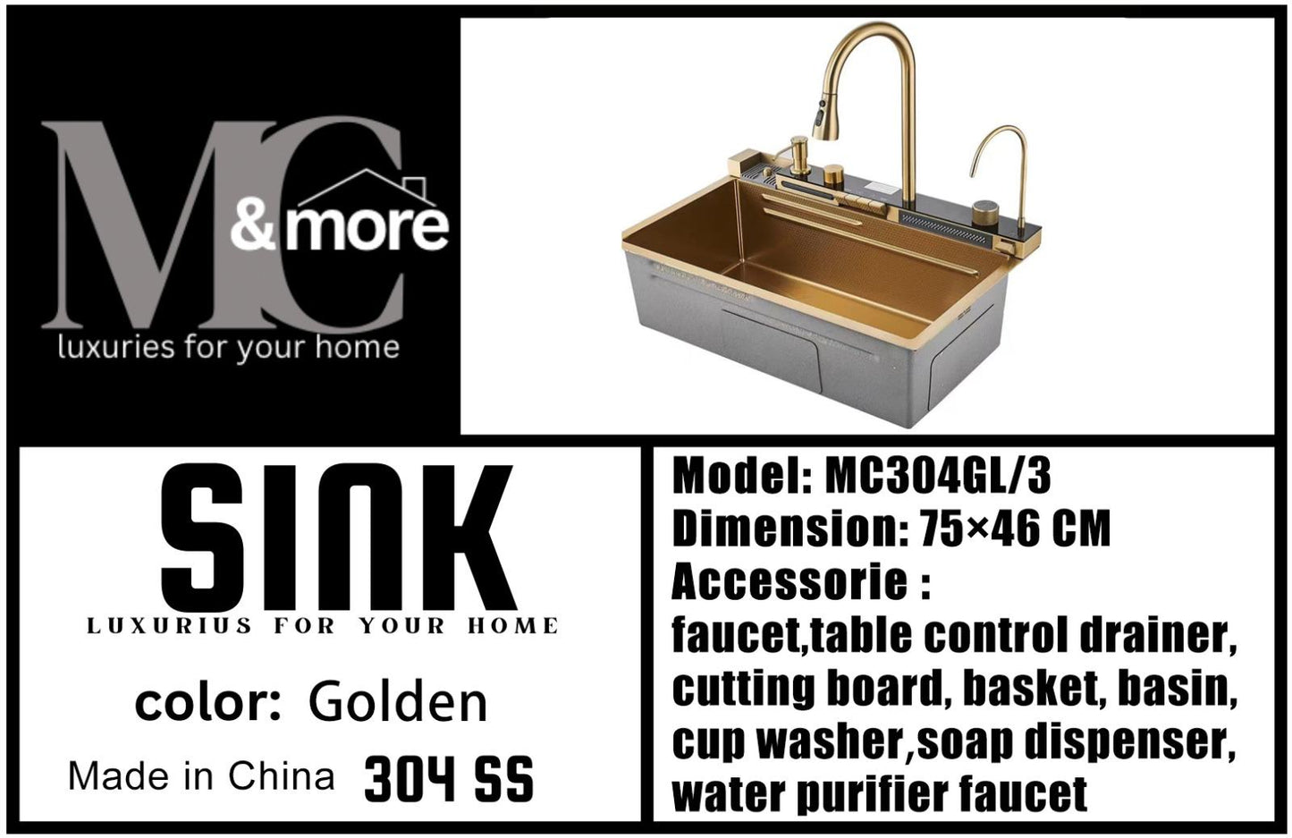 SINK (FREGADERO) MC304GL/3